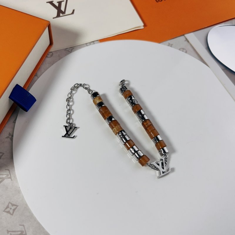 Louis Vuitton Monogram Beaded Bracelet - Brown & Silver view