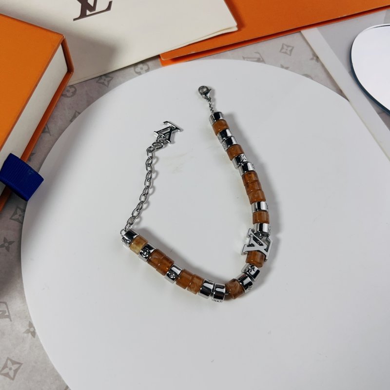 Louis Vuitton Monogram Beaded Bracelet - Brown & Silver view