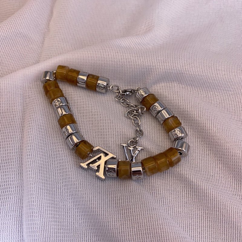 Louis Vuitton Monogram Beaded Bracelet - Brown & Silver view