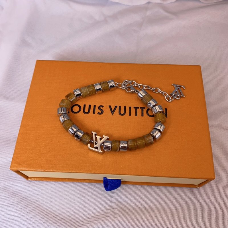 Louis Vuitton Monogram Beaded Bracelet - Brown & Silver view