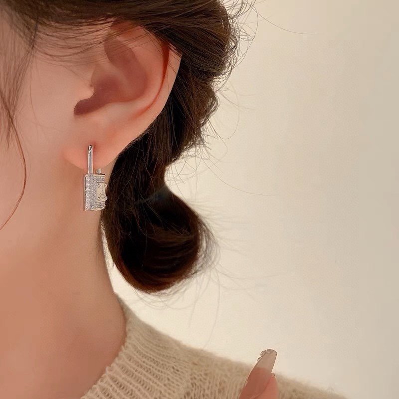 Vivienne Westwood Orb Lock Silver Drop Earrings view