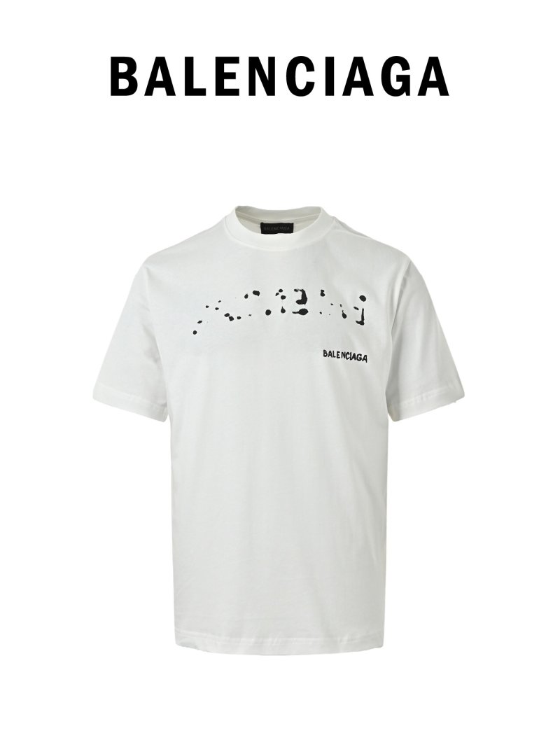 Balenciaga Blurred Logo Print White T-Shirt