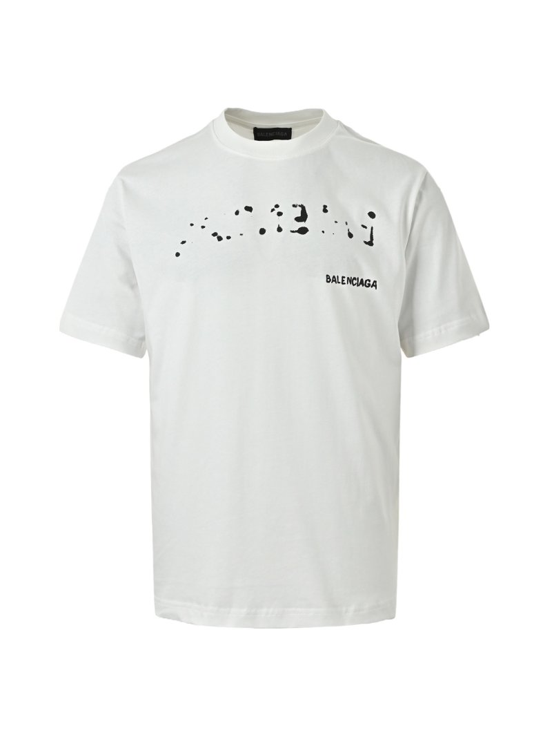 Balenciaga Blurred Logo Print White T-Shirt view