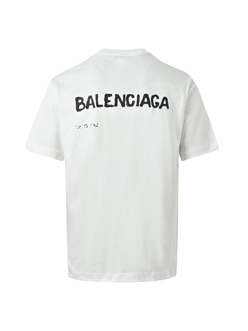 Balenciaga Blurred Logo Print White T-Shirt view