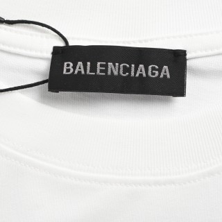 Balenciaga Blurred Logo Print White T-Shirt view 6