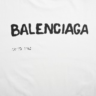 Balenciaga Blurred Logo Print White T-Shirt view 7