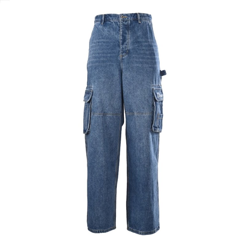 Dior Cargo Wide-Leg Jeans in Dark Indigo view