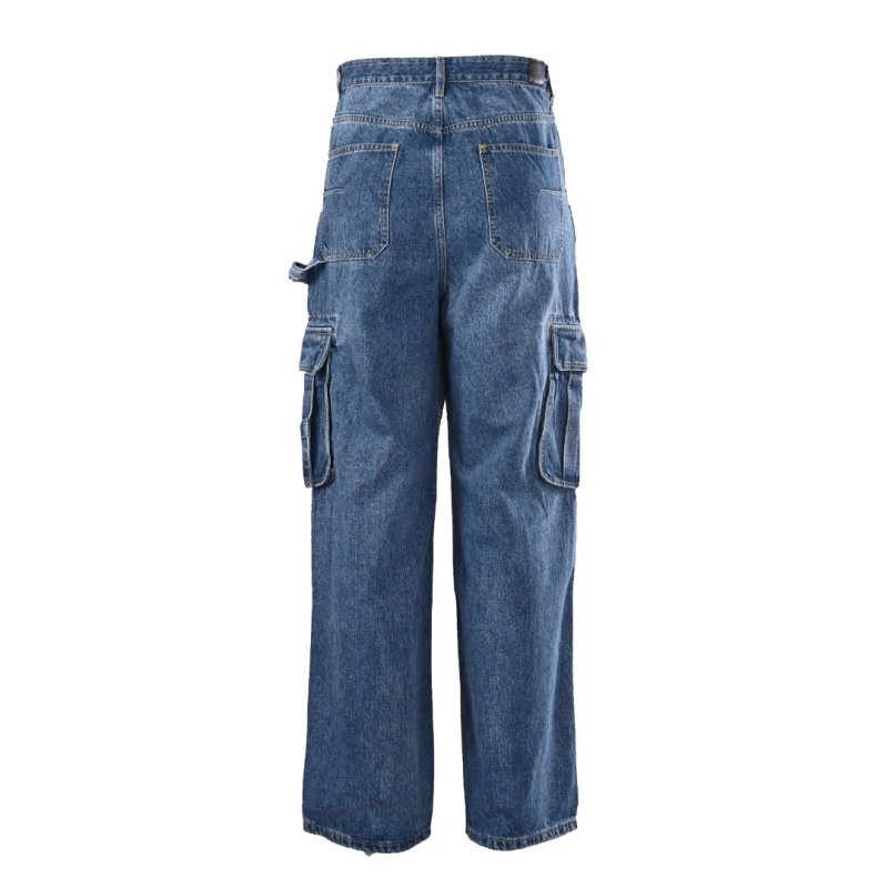 Dior Cargo Wide-Leg Jeans in Dark Indigo view