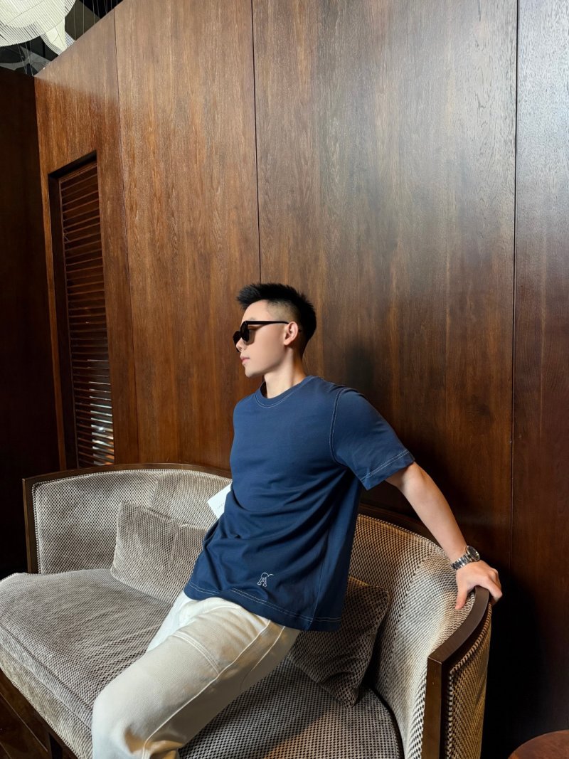 AMI Indigo Blue Short Sleeve Crewneck T-Shirt view
