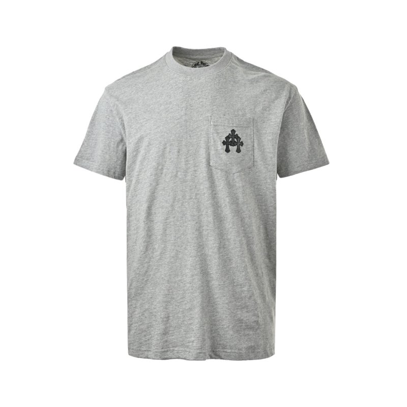 Chrome Hearts Grey Pocket T-Shirt with Black Cross Logo view
