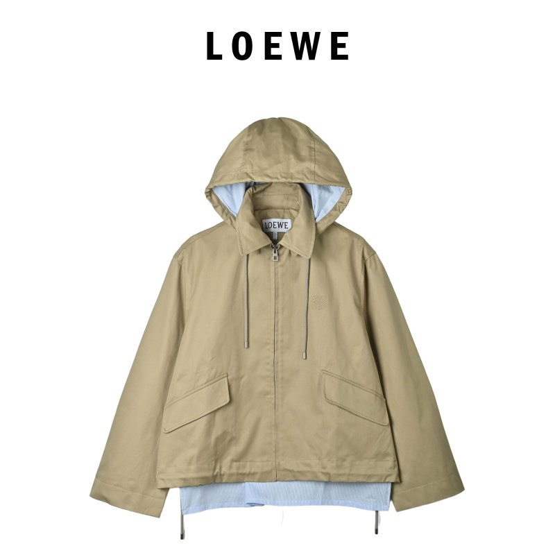 Beige Oversized Zip Windbreaker Jacket view