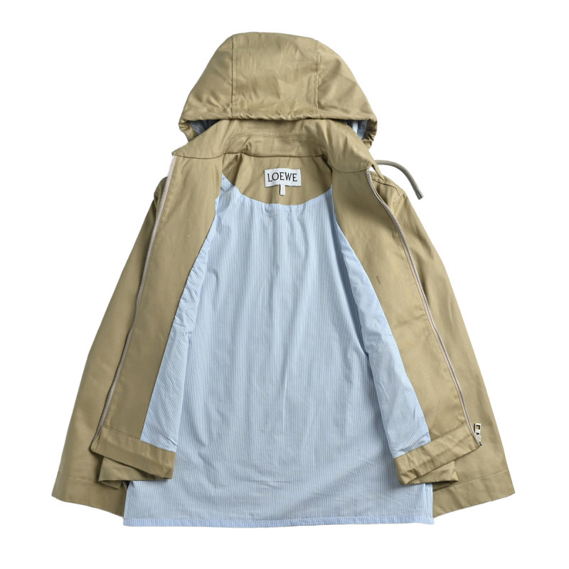 Beige Oversized Zip Windbreaker Jacket view
