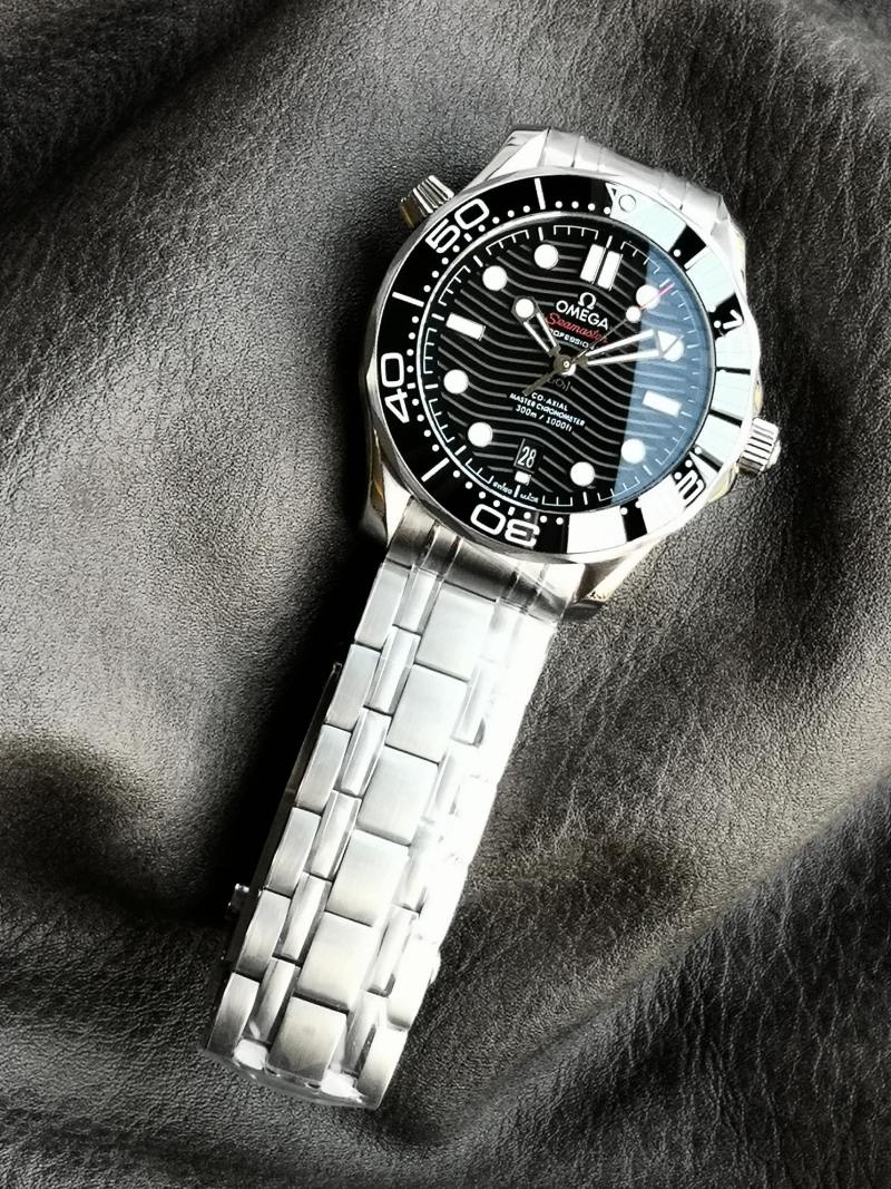 Omega Seamaster Black Dial Steel Watch 42mm view