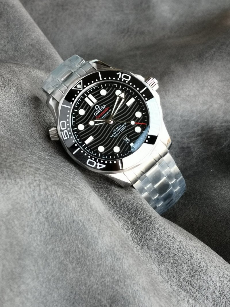Omega Seamaster Black Dial Steel Watch 42mm view