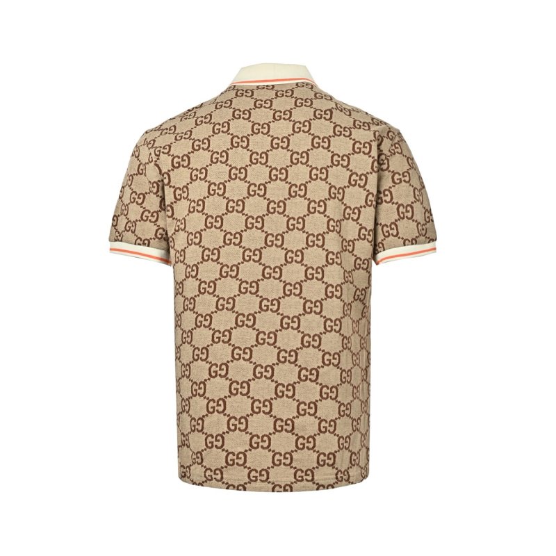 Gucci GG Monogram Cream Short-Sleeve Polo Shirt view