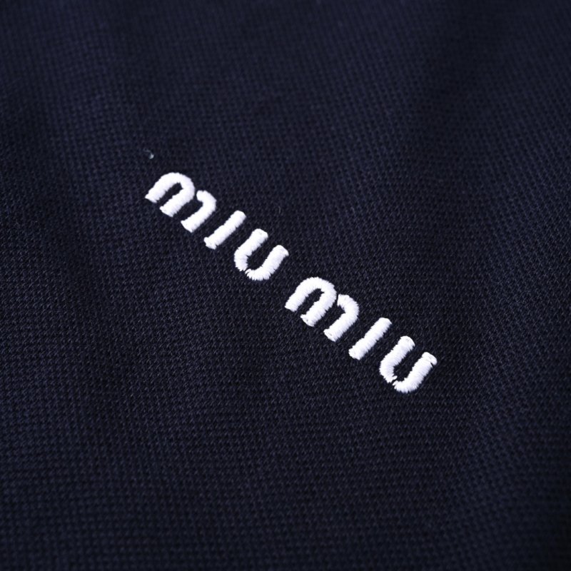 Lacoste Navy Blue Polo T-Shirt with Checkered Sleeves view