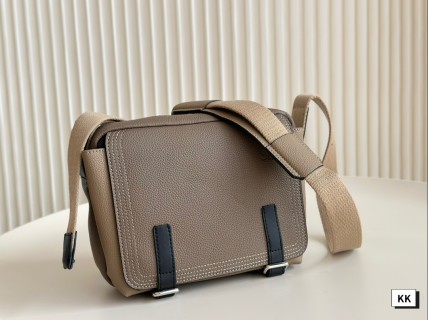Loewe Napa Leather Messenger Bag with Embroidered Strap - Black view 2