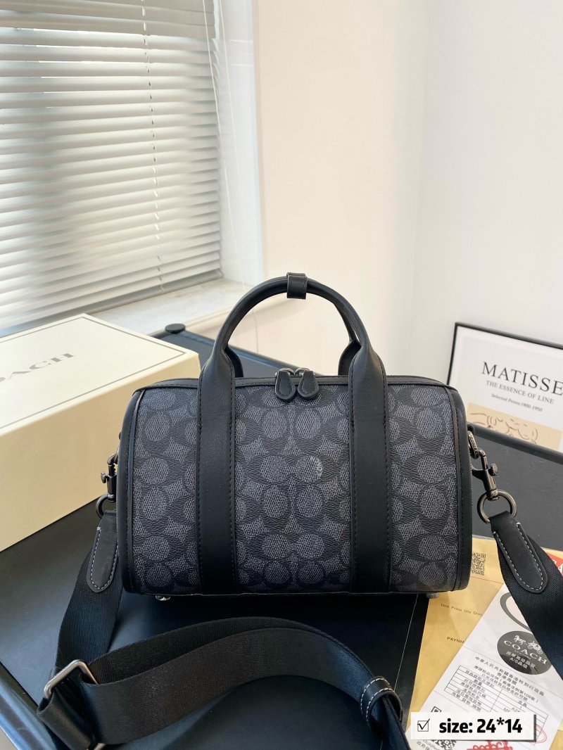 Coach Gotham24 Duffle Boston Bag Black Monogram