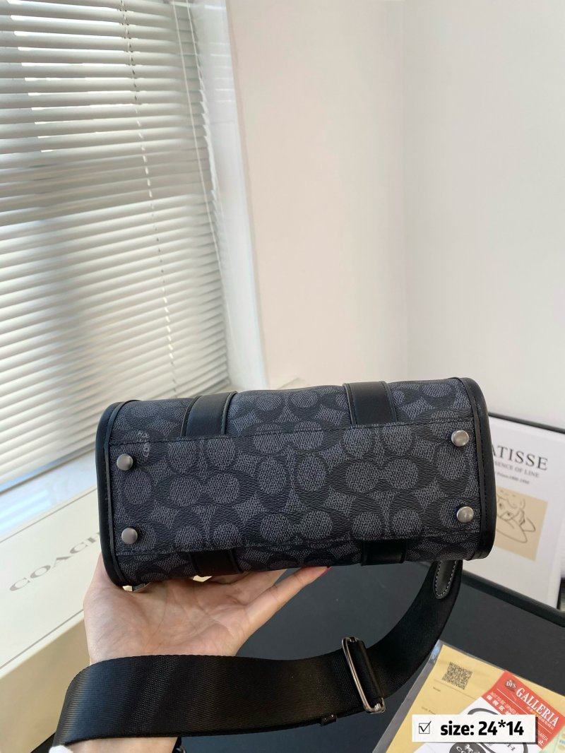 Coach Gotham24 Duffle Boston Bag Black Monogram view