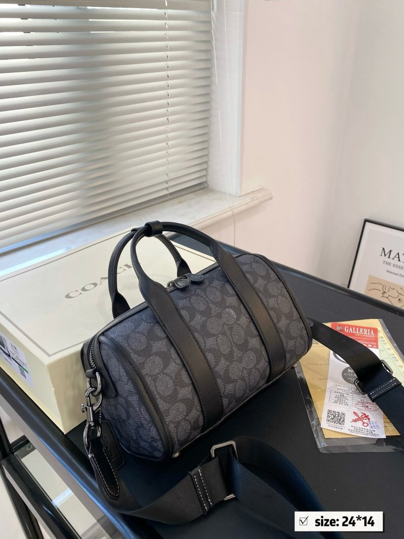 Coach Gotham24 Duffle Boston Bag Black Monogram view