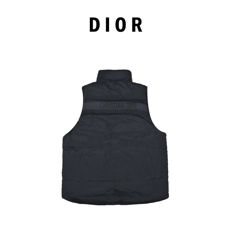 Dior Monogram Down Puffer Vest Black Beige view
