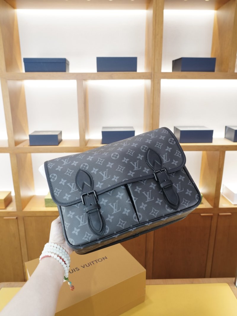 Louis Vuitton Monogram Canvas Crossbody Shoulder Bag Grey view