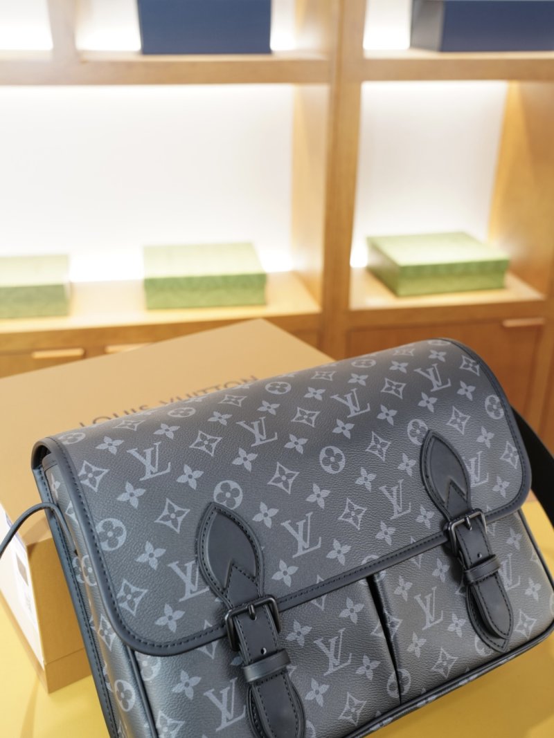 Louis Vuitton Monogram Canvas Crossbody Shoulder Bag Grey view