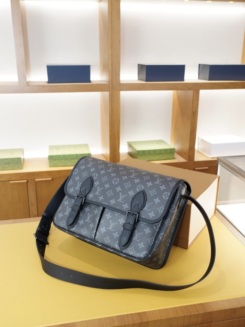 Louis Vuitton Monogram Canvas Crossbody Shoulder Bag Grey view