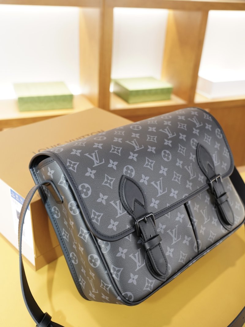 Louis Vuitton Monogram Canvas Crossbody Shoulder Bag Grey view