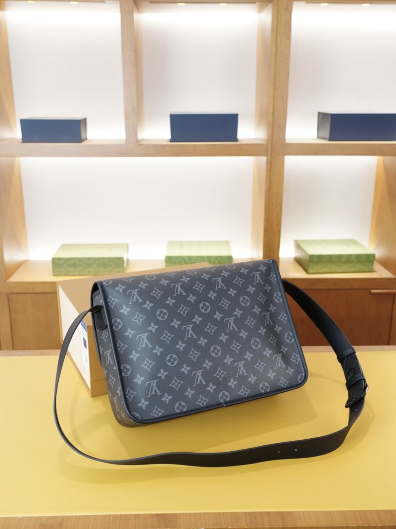 Louis Vuitton Monogram Canvas Crossbody Shoulder Bag Grey view