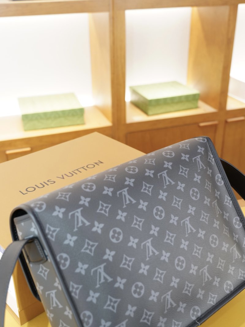Louis Vuitton Monogram Canvas Crossbody Shoulder Bag Grey view