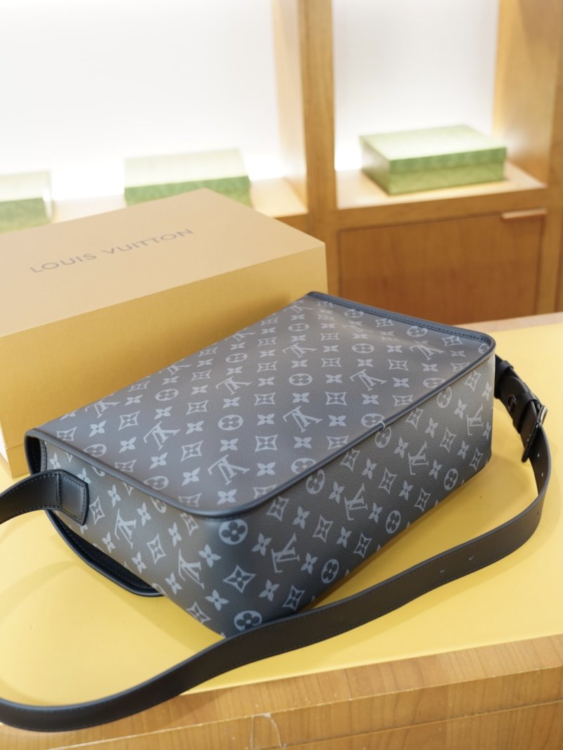 Louis Vuitton Monogram Canvas Crossbody Shoulder Bag Grey view