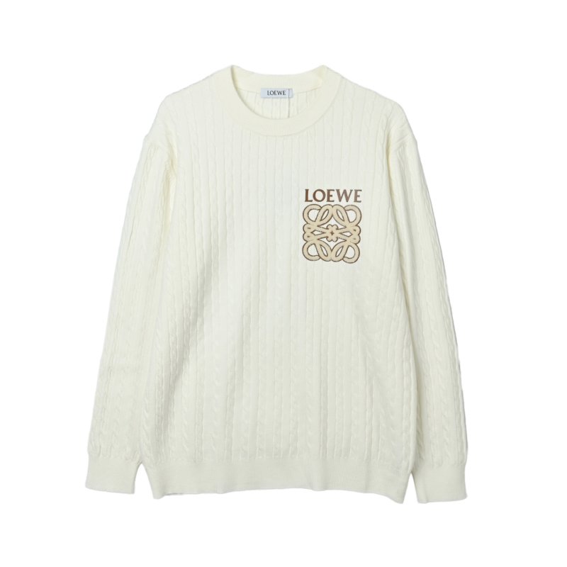 Loewe Anagram Cable Knit Sweater Cream view