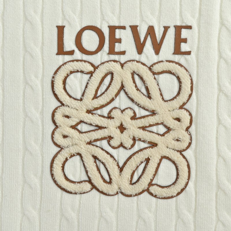 Loewe Anagram Cable Knit Sweater Cream view