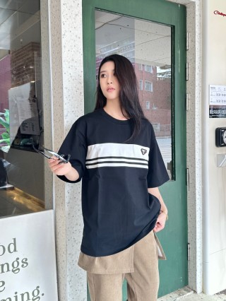 Prada Black & White Stripe Short Sleeve T-Shirt view 6