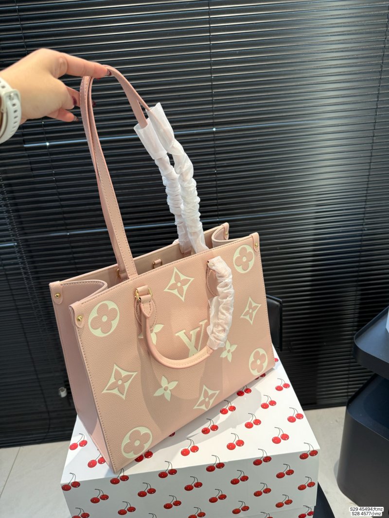 Louis Vuitton Monogram Embossed Tote Bag Pink