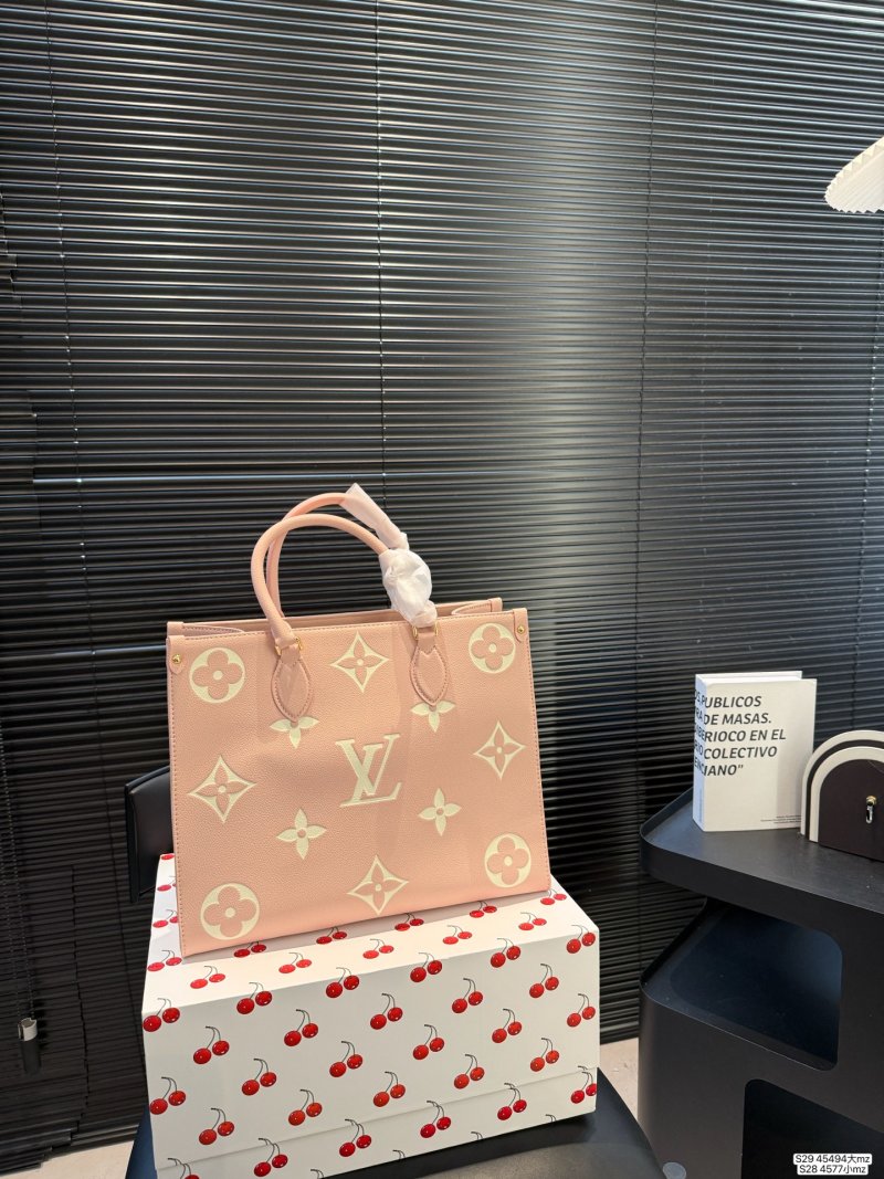 Louis Vuitton Monogram Embossed Tote Bag Pink view