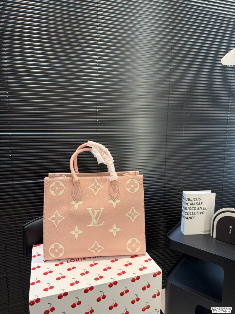 Louis Vuitton Monogram Embossed Tote Bag Pink view