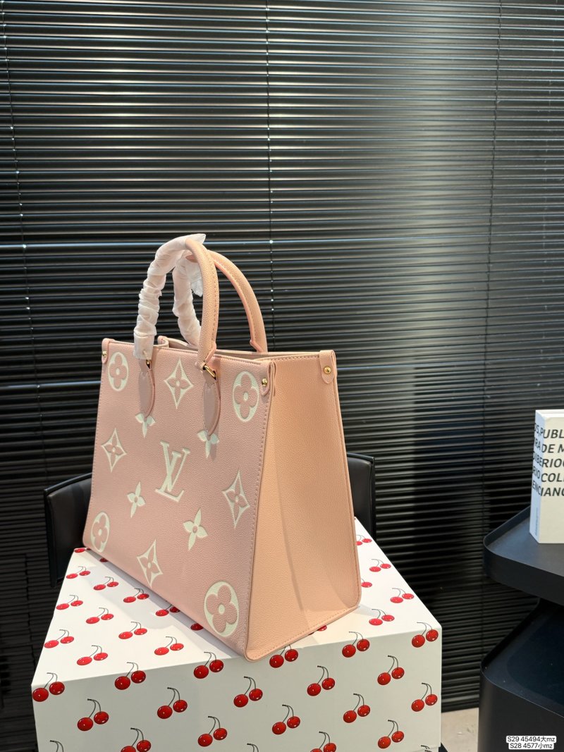 Louis Vuitton Monogram Embossed Tote Bag Pink view