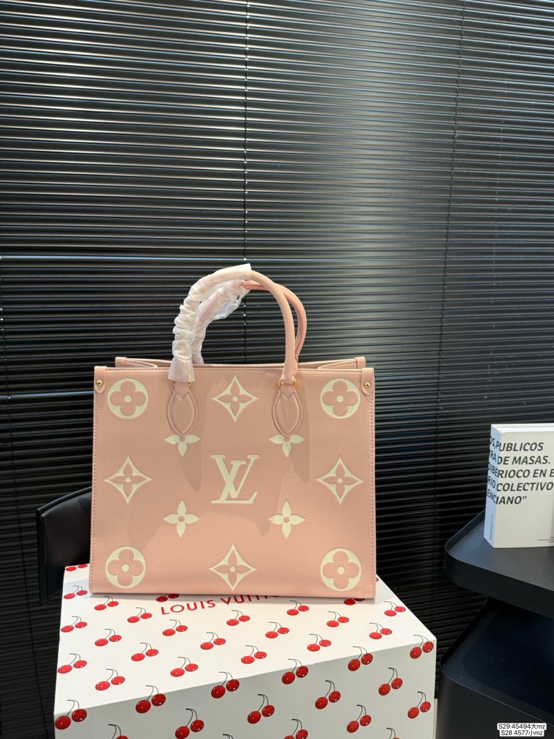 Louis Vuitton Monogram Embossed Tote Bag Pink view