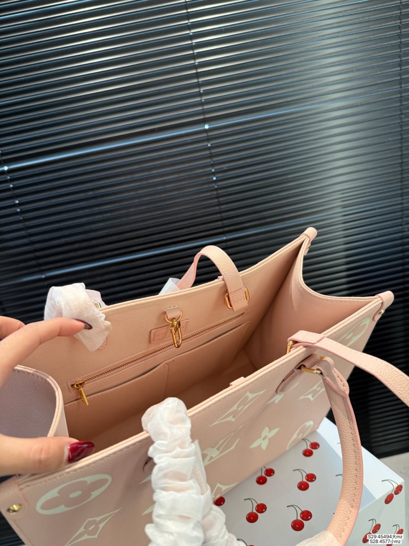 Louis Vuitton Monogram Embossed Tote Bag Pink view