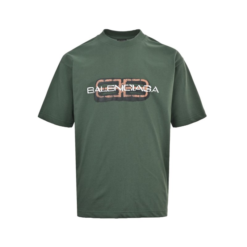 Balenciaga BB Icon Print Short Sleeve T-Shirt Sage Green