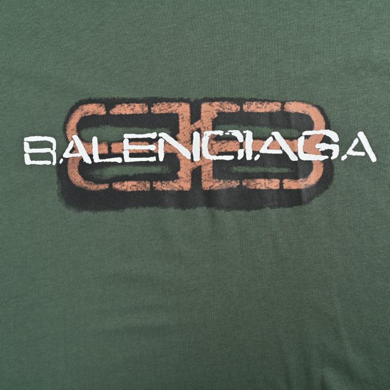 Balenciaga BB Icon Print Short Sleeve T-Shirt Sage Green view