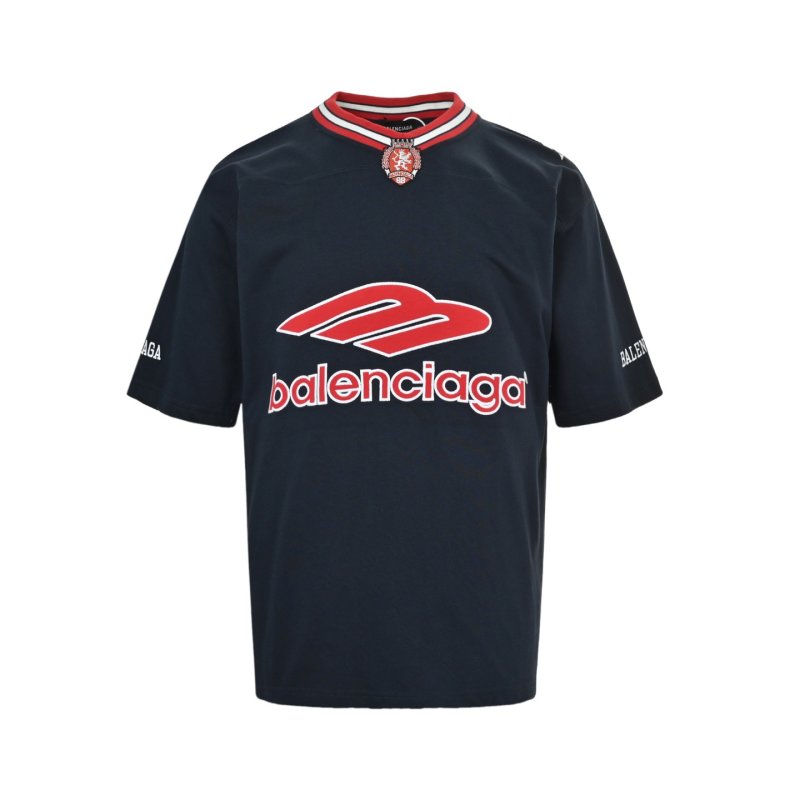 Balenciaga Navy Logo Oversized Short-Sleeve T-Shirt view