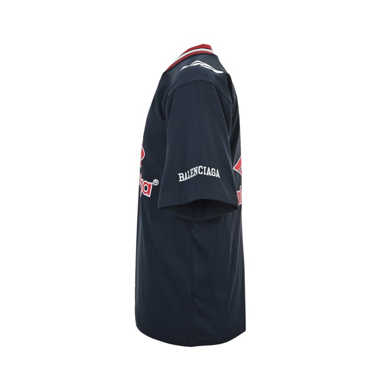 Balenciaga Navy Logo Oversized Short-Sleeve T-Shirt view