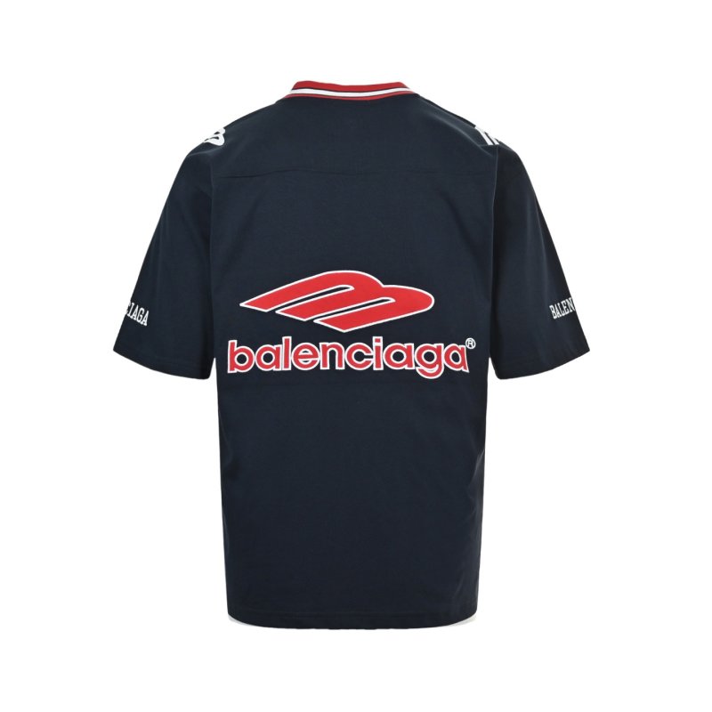Balenciaga Navy Logo Oversized Short-Sleeve T-Shirt view