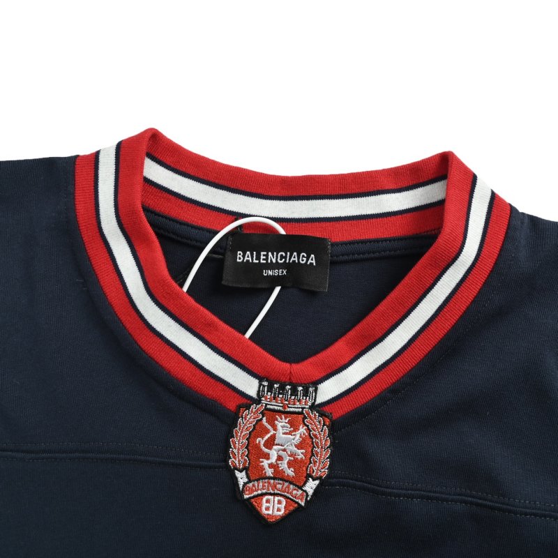 Balenciaga Navy Logo Oversized Short-Sleeve T-Shirt view