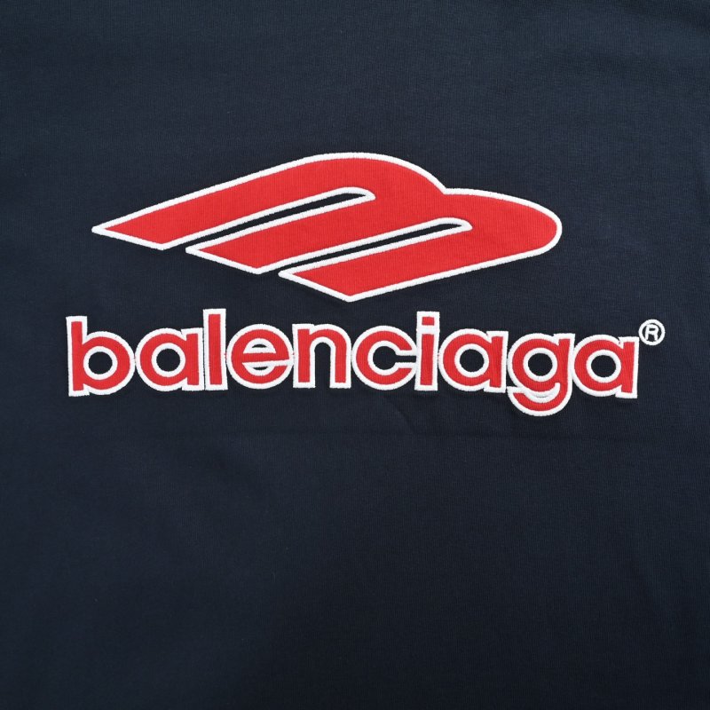Balenciaga Navy Logo Oversized Short-Sleeve T-Shirt view