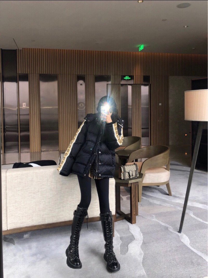 Gucci GG Monogram Down Jacket Black & Gold view