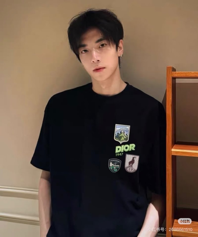 Dior Black Badge Logo Short Sleeve T-Shirt
